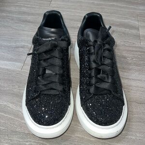 Alexander McQueen Oversized Black Glitter Sneakers